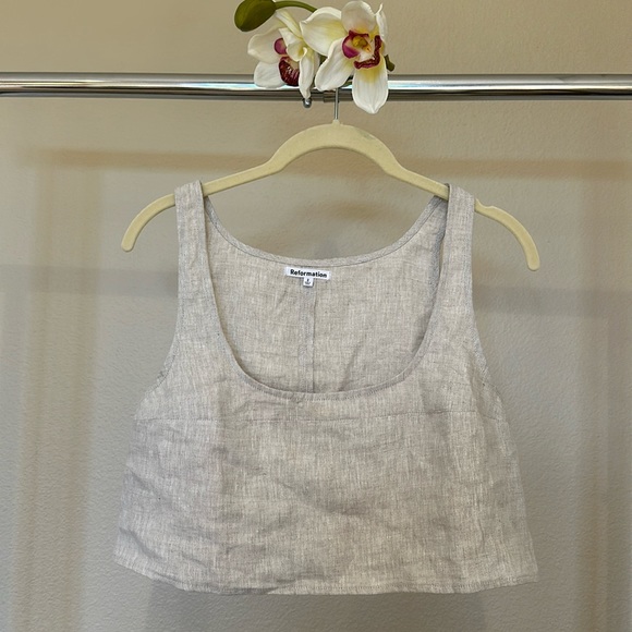 Reformation Linen Crop Top size 2 - Picture 3 of 14